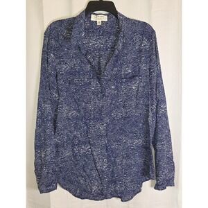 CLOTH & STONE Anthropologie Blue White Combo Buttoned Shirt Women's Large